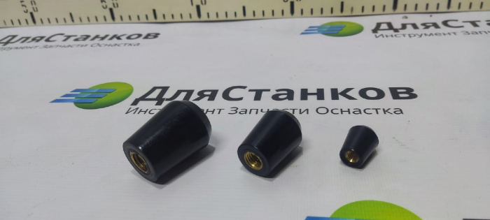 Ручка с резьбой М-8. Станочная вытянутая . Бакелитовая черная