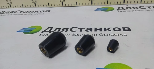 Ручка с резьбой М-6. Станочная вытянутая . Бакелитовая черная – фото 1