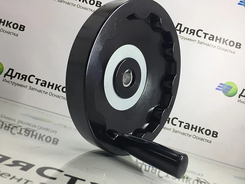 Штурвал бакелитовый со складной ручкой 200 мм Посадка 18 мм паз 6 мм – фото 1